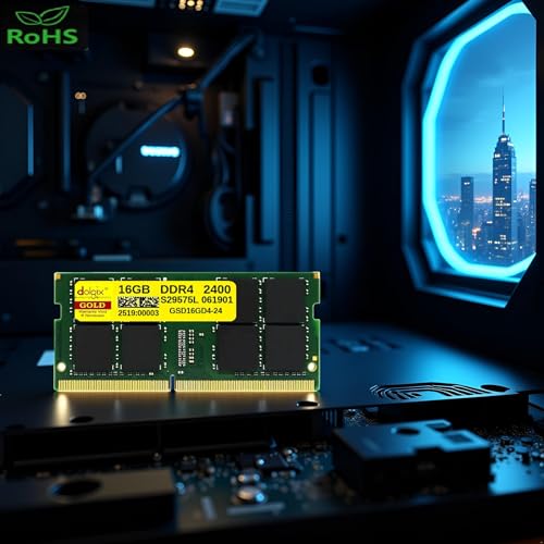 Image of Dolgix Gold 16GB DDR4 2400MHz Laptop /Notebook RAM CL-17 (Memory) (2Rx8 Dual Rank) SO-DIMM | PC4-19200 | 5 Year Warranty (Made in India)