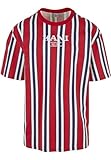 Karl Kani Camiseta de rayas retro KM241-034-1 para hombre, rojo/azul marino/blanco roto, M Grande Alto