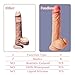 Realistic Vibrating Dildo G-spot Vibrator with Rotation, Recharge Waterproof Telescopic Penis with Suction Cup and Remote Control, Fondlove Vagina and Anal Stimulation Sex Toy for Women and Couple