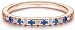 AMDXD Fede Matrimoniale Argento Sterling, Anello Donna Blu Bianco Cubic-Zirconia Rotonda Anello Taglia 17