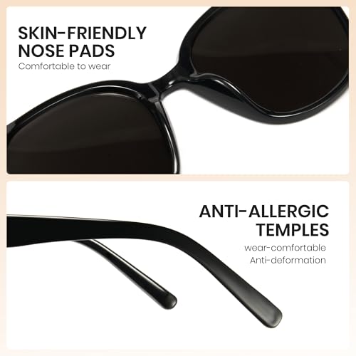 Image of Cyxus Oversized Cat Eye Sunglasses for Women Polarized Lens UV Protection for Beach Music Festivals Shopping 1902