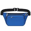 Bumbag Water Resistant Bumbags for Ladies Women Men Hands Free Bum Bag with 5 Zipper Pockets Waist Fanny Pack Daypack for Travel Outdoor Sport (Blue)