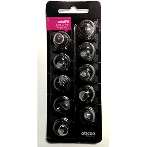 Oticon MiniFit Single Vent Bass Domes: 10-pack (Large 10mm) by Oticon Cover