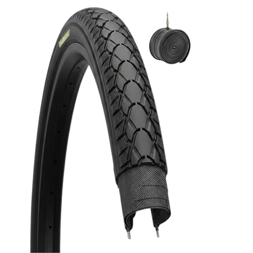 1 neumático negro 28 x 1,50 (40-622) + cámara de aire para bicicleta de paseo, 28 pulgadas, 700 x 38 C