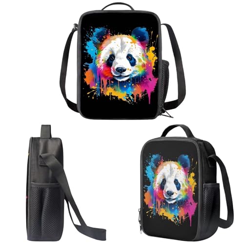 Sac à dos ordinateur portable avec sac lunch isolant motif loup - 4