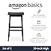 Amazon Basics Solid Wood Saddle-Seat Kitchen Counter Barstool with Footrest, Easy Assembly - 29-Inch Height - Black - Set of 2