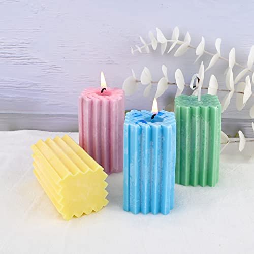 Huakener Candle Molds Silicone, Square Geometric Candle Molds 2 Pcs Pillar Silicone Mold For Aromatherapy Candle Soap Making Home Décor (2 Pcs) #TOP4
