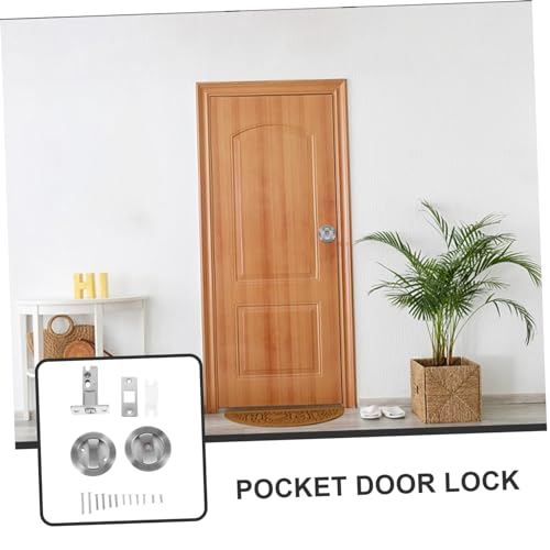 Cerradura de bolsillo para puerta corredera POPETPOP, pestillo de privacidad, níquel satinado, para baños, seguridad, uso interior miniatura 6