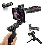 SGEBD 望遠レンズ セット 単眼鏡 望遠鏡 HD18倍望遠レンズ コンパクト 取り付けが簡単 スマートフォン用カメラレンズ 野球観戦/ライブ/コンサート/運動会/旅行iPhone/Android全機種に適用 日本語説明書が付属します (レッド, 18X手持ち固定)