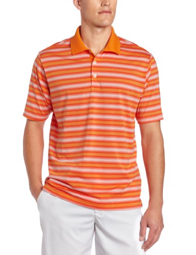 Amazon.com: adidas Golf Men's Climacool Soft Stripe Polo, Sunset