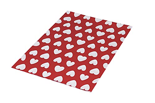 1buy3 Jersey Stoff Gemustert zum nähen | 92% Baumwolle, 8% Elasthan | Kinderstoff | Baumwolljersey | Muster: red Hearts | 50cm x 160cm | Grundpreis je m² = €9,99 Cover