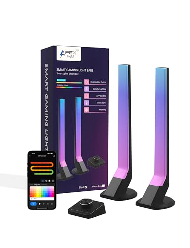 Image of Apex RGBIC Smart Gaming Light Bars with wireless Smart Controller, Wi-Fi Smart LED Gaming Lights with Music Modes and 60+ Scene Modes Built, Works with Alexa & Google Assistant, Game Room Lights Decor