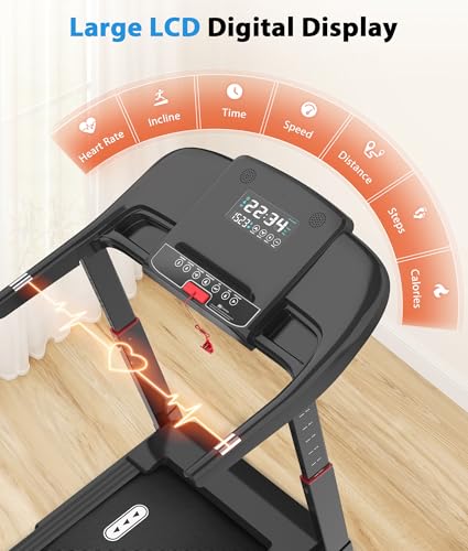 Image of CIIHI Treadmill with Auto Incline - Adjustable Height Handrail 15% Auto Incline Treadmill with 400 lbs Capacity - Foldable Running Machine for Home with APP, Voice Control and Speaker - 8.7 MPH