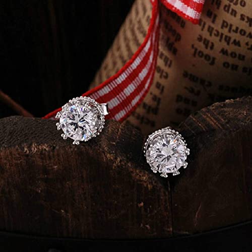Boucles d'oreilles argent 925 d'exception avec couronne en cristal