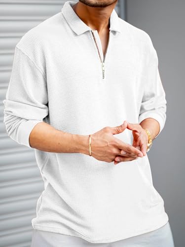 Image of Maniac || Mens || Textured || Polo Neck || Full Sleeve || Half Zipper || Cotton || T-Shirt