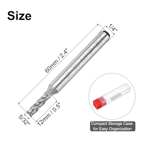Image of uxcell 4pcs HSS-AL 5 /32 inch Cutting Dia 1 /4 inch Shank 4 Flutes End Mill Milling Cutter Router Bits Upcut Spiral Milling Cutter Tool for Wood PVC MDF Engraving