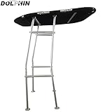 Dolphin Pro E Economic T-Top Fishing Boat Tower, Black Canopy,1.5' Brushed Anodized 6063 Aluminum Tubing, Canopy Fits Center Consoles up to 43 inches Wide, Marine Grade VIII, UV Resist Acrylic Cover