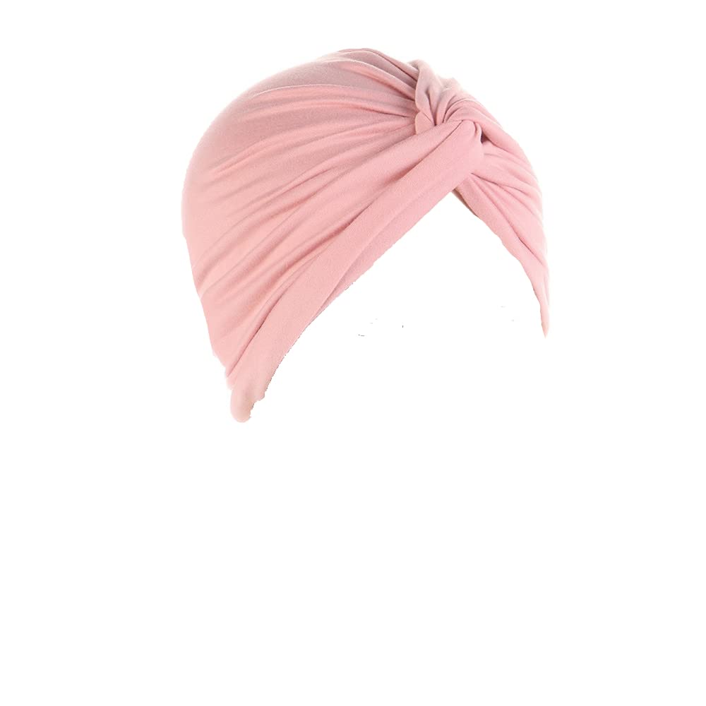 Djc Boutique Unisex A Pink Chemo Headwear Headwrap Scarf Beanie Hat Women Stretch Knot Front Turban Olive Green (A Pink)