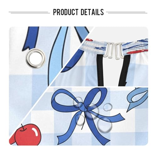 Capa para corte de cabello Bright Bows Cherry Grid impermeable profesional para barbería con cierre ajustable de botón a presión para estilismo y peluquería miniatura 4