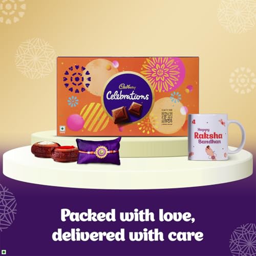 Image of Cadbury Celebrations Chocolate Rakhi Gift Pack Combo with Mug, 189.6 g