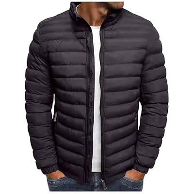 Jianekolaa Men's Solid Color Lightweight Water-Resistant Puffer Jacket