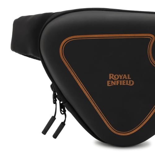 Image of Royal Enfield Classic Sling Gold Cross Body Bag | Capacity: 0.9L- For carrying essentials | Utilities: Adjustable Strap with Snap Buckle & RE trims for Comfortable Stable fit | ROSE GOLD One Size