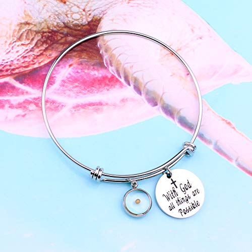 with God All Things are Possible Mustard Seed Keychain Faith Gift3