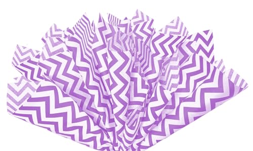 Flexicore Packaging Black Chevron Print Gift Wrap Tissue Paper Size: 15 Inch X 20 Inch | Count: 10 Sheets | Color: Black Chevron (Lilac, 100 Sheets)