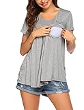 【Versátil】 Diseñado para las madres lactantes después del parto, suelto y lo suficientemente largo, perfecto para el cuerpo favorecedor después del parto. Los volantes en la parte delantera crean un montón de espacio para los bultos en crecimiento.