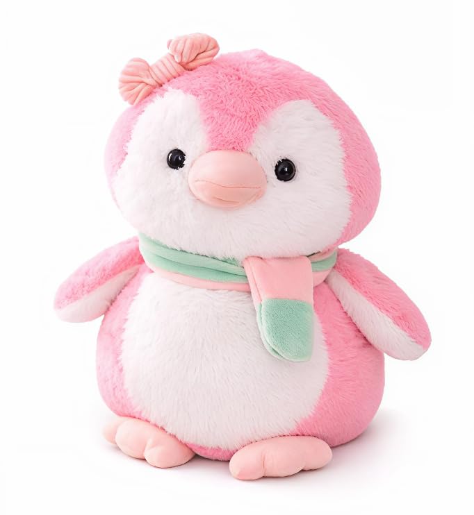Image of SCOOBA Pink Penguin with Scarf Soft Toys for Kids Babies (Pink Penguin with Scarf)