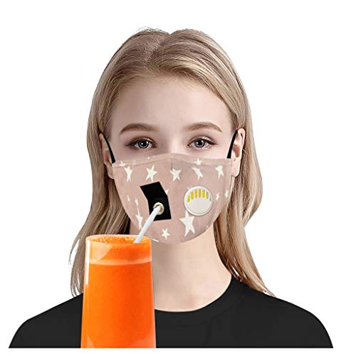 Preisvergleich Produktbild TTWOMEN Erwachsene Schlauchschal Atmungsaktiv Wiederverwendbare Msk Multifunktionstuch Bandana mit Entlüftungsventilloch für Stroh (C, Einheitsgröße)