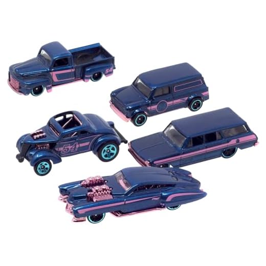 Hot Wheels 2022 Pearl and Chrome 54th Anniversary Complete Set of 5 Diecast Vehicles