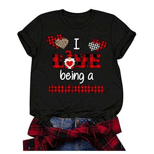 Camiseta de manga corta con estampado 3D con cuello redondo y elástico, Negro , XXL