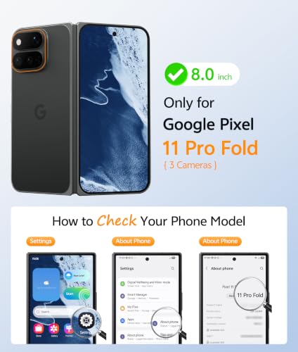 Image of FNTCASE for Google Pixel 11 Pro Fold Case, Hinge Protection, Translucent | Fit for Magsafe, 18FT Military Grade Drop Proof, Protective Tough Phone Cover, Anti Slip, Matte, Blue