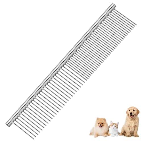 Dog Grooming Comb Pet, Stainless Steel Cat Combs with Rounded