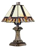 Dale Tiffany TA100351 Castle Cut Tiffany Accent Table Lamp, Sunny Light Amber, 10.75”H x 6”D x 6”W