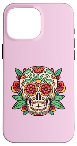 Dia de Los Muertos Day of Dead 花柄 シュガースカル メンズ レディース スマホケース iPhone 16 Pro Max 用