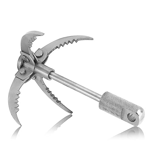 Alvinlite Grappling Hook, Gravity Rock 4-Claw Folding Stainless Steel Claws Anchor Tool for Outdoor Survival, Camping, Hiking, Tree &Mountain Climbing
