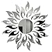 Azazaza Sonnenblume 3D Spiegelfliesen Wandaufkleber Kristall Glass HD Dekorative Wandspiegel DIY Spiegel Aufkleber Küche Schlafzimmer Wohnzimmer Badezimmer Dekor Wohnkultur (Silber)