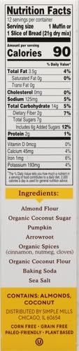 Simple Mills 170965-71712 Almond Flour Baking Mix, Pumpkin Muffin & Bread Mix - Gluten Free thumb #11