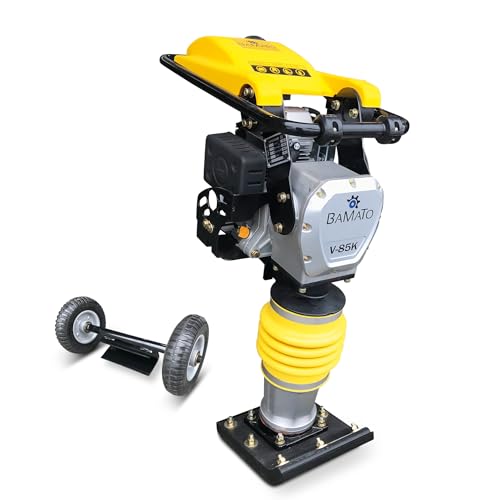 BAMATO Vibrationsstampfer V-85K | mit Fahrwerk | Verdichtungsdruck 10 kN | schmale Ausführung 345mm Breite | 3,6 kW Motorleistung | Bodenverdichter Verdichter