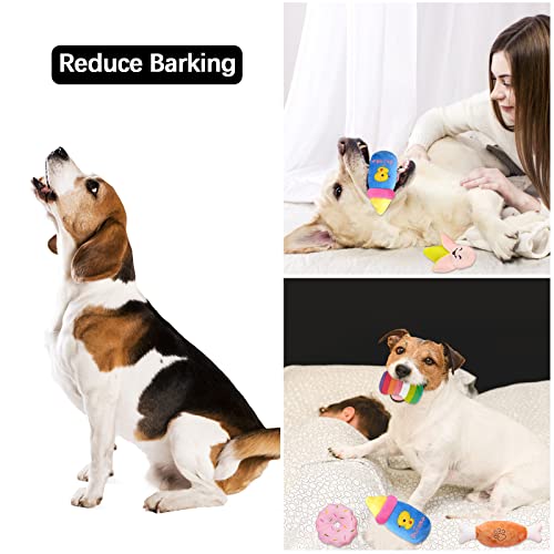 Cielbleu 10 stück Hund Quietschspielzeug für kleine, Hundespielzeug Welpenspielzeug, Haustier Hund Plüsch Spielzeug, Obst Snacks und Gemüse kauspielzeug für kleine Mittelgroße Hunde