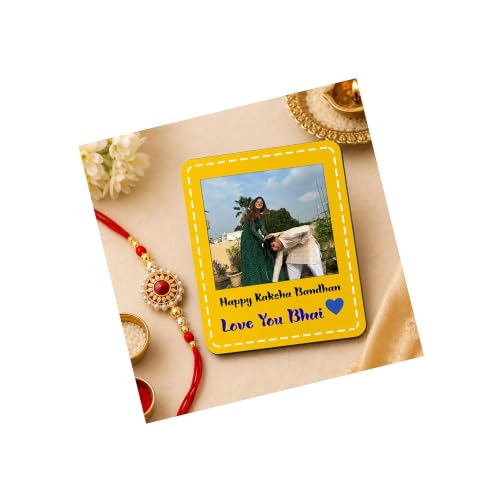 Image of PRINT BHARAT Rakhi for Brother with Coaster, Kumkum & Chawal | Traditional Beaded Thread Rakhi with Royal Kalai Thread | Raksha Bandhan Gift Hamper