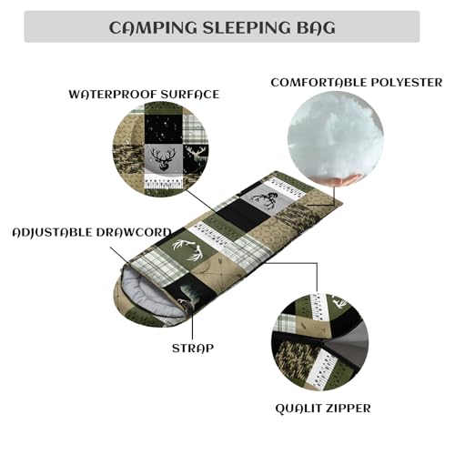 Sleeping Bags for Adults Youth Kids,3D Printing Camping Sleeping Bag for Girls Boys Lightweight Waterproof Cold/Warm Weather Sleeping Bag for 3 Seasons miniatura 6