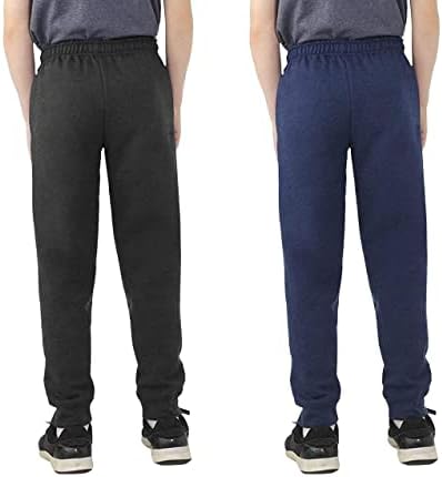 TEXFIT 2-Pack 7-16yrs Boys' Jogger Pants, Fleece Sweatpants (2pcs Set) 4 41SRaAmdqaL. AC