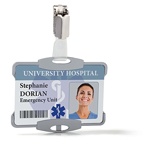 Preisvergleich Produktbild Durable 841810 Ausweishalter Bact-O-Clean mit Clip, grau