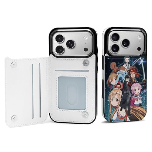 BFLiRuW �Ή� iPhone 17 �P�[�X �蒠�^ �\�[�h�A�[�g�E�I�����C�� SAO �A�X�i iPhone 17 Air 17 Pro 17 Pro Max �p �J�o�[ �X�}�z�P�[�X ����PU���U�[ �J�[�h���� ���z�^ �ϏՌ� �}�O�l�b�g �X�^���h�@