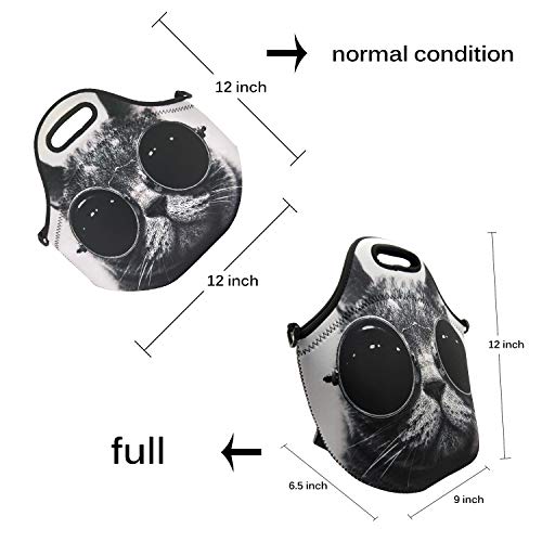 Neoprene Lunch Bags Boxes For Women Men Kids, Insulated Lunch Cooler Tote Bag Box For Office Work Picnic Travel (Grey) #TOP2