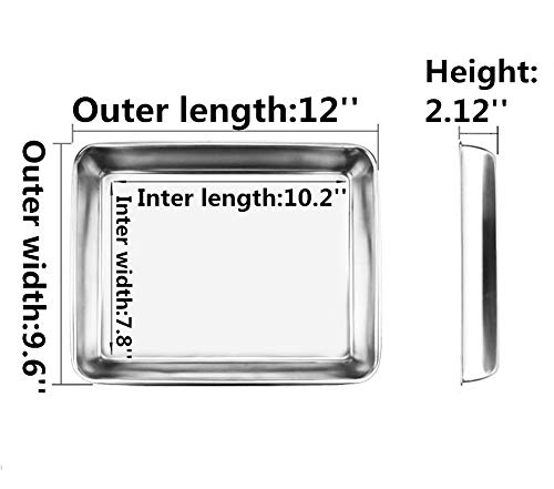 Baking Cookie Sheets Pan,Jelly-Roll Pans Roasting Pan,Stainless Steel Baking Pans Tray Cookie Sheet,Nonstick Toaster Oven Baking Sheet Pans, Easy Clean & Dishwasher Safe (12'' X 9.64'') #TOP1