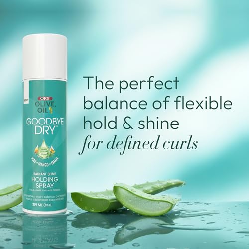 Image of ORS Olive Oil Goodbye Dry Radiant Shine Holding Spray with Aloe, Mango & Papaya, Hydration & Nourishing for all Hair Types and Textures 8 Ounces (Pack of 2)